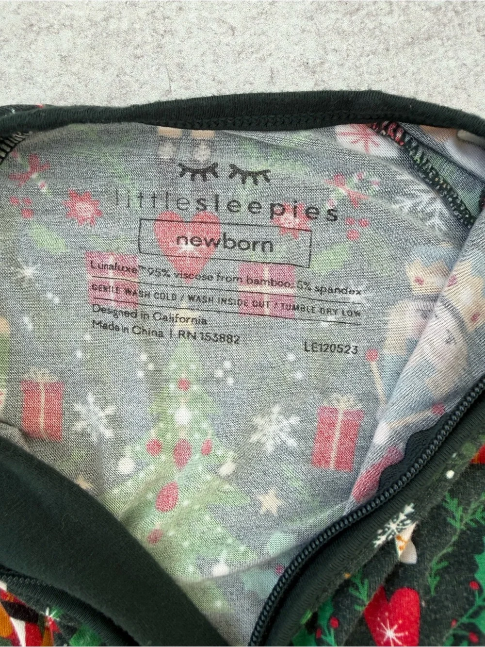 Little Sleepies Newborn Christmas Zip Pajamas 2 Pack Bamboo Holiday PJs